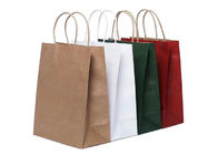 Sacs de magasinage en papier coloré 250gm Sacs de magasinage au détail Sacs de magasinage en papier kraft brun Sacs de magasinage en papier avec poignées