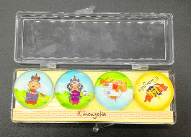 Impression photo Magnéte de réfrigérateur pour souvenir touristique sur mesure Cadeau Dôme de verre de cristal réfrigérateur Magnéte Boîte en plastique Emballage de différentes tailles