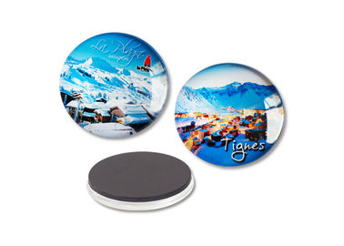 35 mm aimant de réfrigérateur personnalisé Dôme de verre cristallin Touriste Souvenir Frigideur aimants