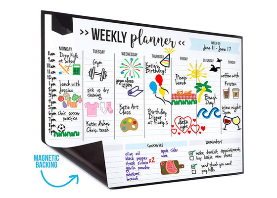 Tableau magnétique à effacer à sec Carte blanche de 16 x 11 pouces Inclut 4 marqueurs Parfait pour les notes de planification et les listes d'épicerie