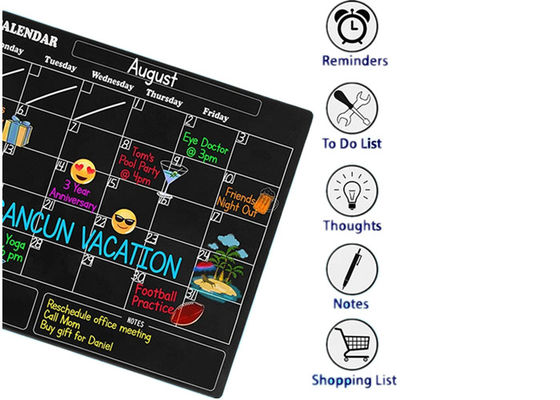 Calendrier Réfrigérateur Magnétique Planificateur Hebdomadaire avec Surface Tableau Noir Effaçable à Sec et Couche Magnétique Puissante pour la Maison et la Cuisine