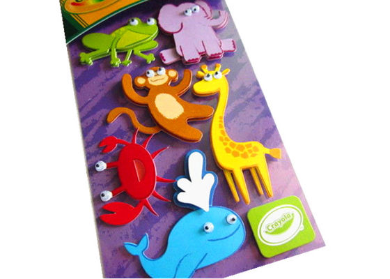 Autocollants en papier découpés sur mesure 12*7cm - Animaux superposés - Décorations 3D - Autocollants mignons de dessins animés