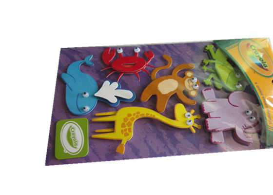 Autocollants en papier découpés sur mesure 12*7cm - Animaux superposés - Décorations 3D - Autocollants mignons de dessins animés