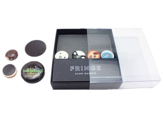 25mm 40mm 50mm Impression photo personnalisée Magnet de réfrigérateur en verre cristallin avec emballage en boîte cadeau