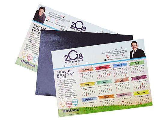 Magnet de réfrigérateur personnalisé en papier, carte de visite magnétique avec calendrier imprimé sur papier d'art glacé et matériau magnétique flexible