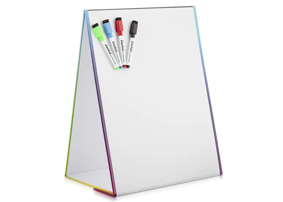 Mini-tableau d'effacement à sec magnétique portable, tableau blanc double face avec conception pliable et marqueurs inclus pour l'éducation