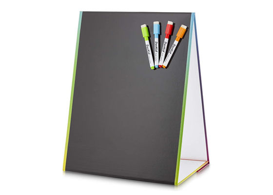 Mini-tableau d'effacement à sec magnétique portable, tableau blanc double face avec conception pliable et marqueurs inclus pour l'éducation