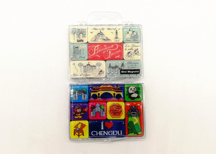 Impression 3D de photos de résine Magnéte de réfrigérateur époxy Magnéte de réfrigérateur 30 mm x 40 mm avec boîte en plastique transparentboîte en plastique transparent