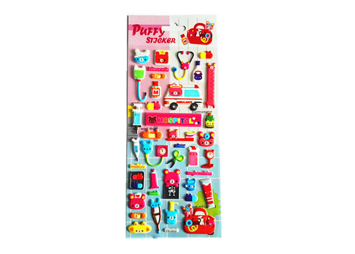 Autocollants gonflés 3D personnalisés pour enfants Formes de dessins animés Autocollants en mousse EVA avec colle amovible et conception personnalisée