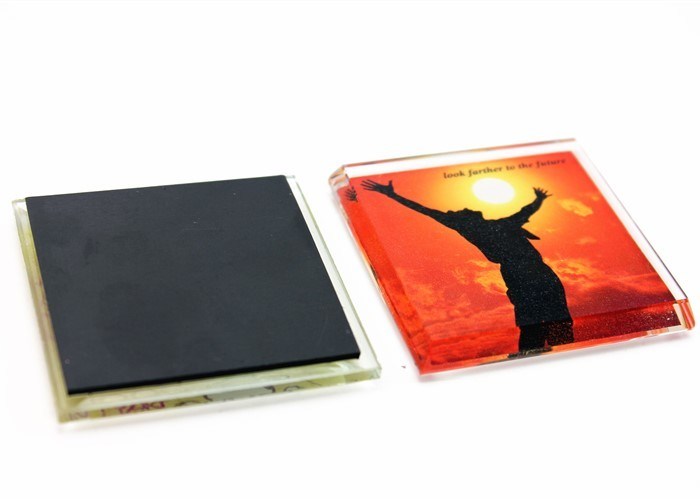 Magnets de réfrigérateur en verre fort et durable, autocollant de réfrigérateur acrylique magnétique